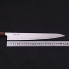 Sujihiki Stainless Clad Blue Super Polished Sumi Urushi Handle 270mm (10.6”)-[Musashi]-[Japanese-Kitchen-Knives]