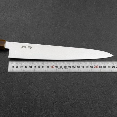 Sujihiki VG-10 Damascus Yellow-Brown Birch Handle 240mm-[Musashi]-[Japanese-Kitchen-Knives]