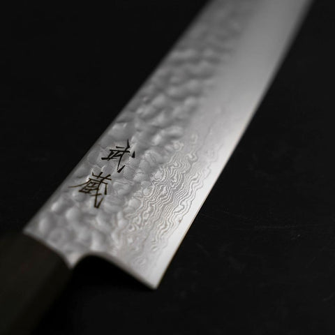 Sujihiki VG-10 Tsuchime Damascus Ashwood Handle 270mm-[Musashi]-[Japanese-Kitchen-Knives]