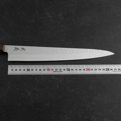 Sujihiki VG-10 Tsuchime Damascus Ashwood Handle 270mm-[Musashi]-[Japanese-Kitchen-Knives]