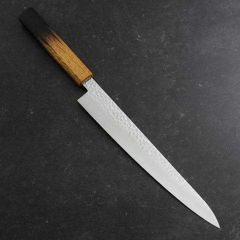 Sujihiki VG-10 Tsuchime Damascus Yaki Urushi Handle 240mm-[Musashi]-[Japanese-Kitchen-Knives]
