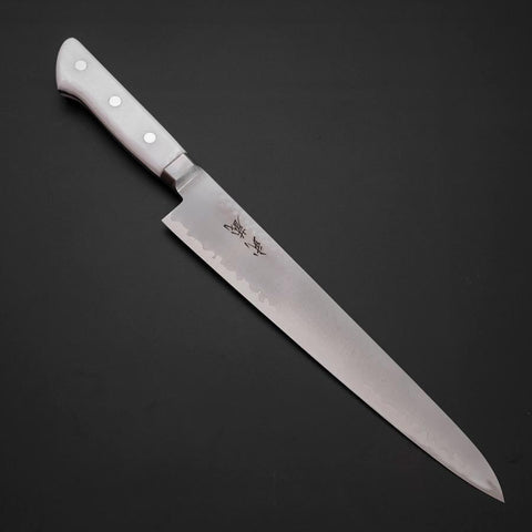 Sujihiki VG-5 Tsuchime Western White Marble Handle 240mm-[Musashi]-[Japanese-Kitchen-Knives]