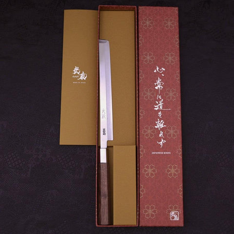 Takohiki Silver Steel #3 Walnut Handle 200mm-[Musashi]-[Japanese-Kitchen-Knives]