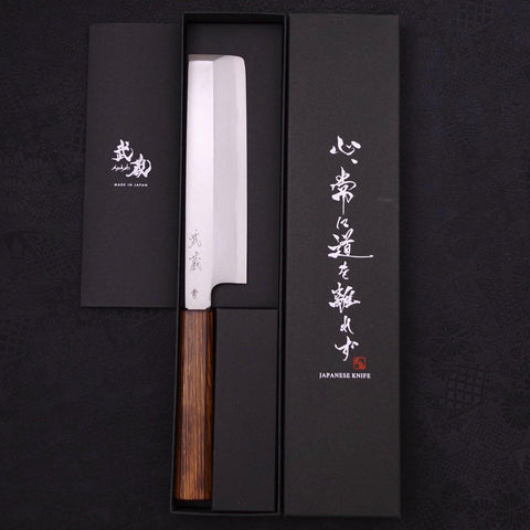 Usuba(Kanto) Blue Steel #2 Kasumi Sumi Urushi Handle 165mm-[Musashi]-[Japanese-Kitchen-Knives]