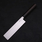 Usuba(Kanto) Blue Steel #2 Suminagashi Buffalo Ebony Handle 180mm-[Musashi]-[Japanese-Kitchen-Knives]