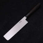 Usuba(Kanto) Honyaki Silver Steel #3 Mirror Finish Buffalo Ebony Handle 180mm-[Musashi]-[Japanese-Kitchen-Knives]