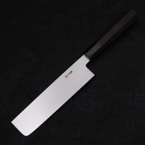 Usuba(Kanto) Honyaki Silver Steel #3 Mirror Finish Buffalo Ebony Handle 180mm-[Musashi]-[Japanese-Kitchen-Knives]