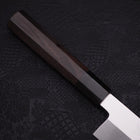 Usuba(Kanto) Honyaki Silver Steel #3 Mirror Finish Buffalo Ebony Handle 180mm-[Musashi]-[Japanese-Kitchen-Knives]