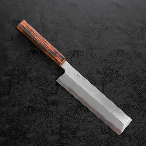 Usuba(Kanto) White Steel #2 Kasumi Sumi Urushi Handle 180mm-[Musashi]-[Japanese-Kitchen-Knives]