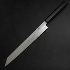 Yanagi Kiritsuke Blue Steel #1 Suminagashi Buffalo Ebony Handle With Sheath 270mm (10.6”)-[Musashi]-[Japanese-Kitchen-Knives]