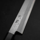 Yanagi Kiritsuke Blue Steel #1 Suminagashi Buffalo Ebony Handle With Sheath 270mm (10.6”)-[Musashi]-[Japanese-Kitchen-Knives]