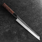 Yanagi Kiritsuke Blue Steel #2 Kurouchi Buffalo Wenge Handle 240mm (9.4”)-[Musashi]-[Japanese-Kitchen-Knives]