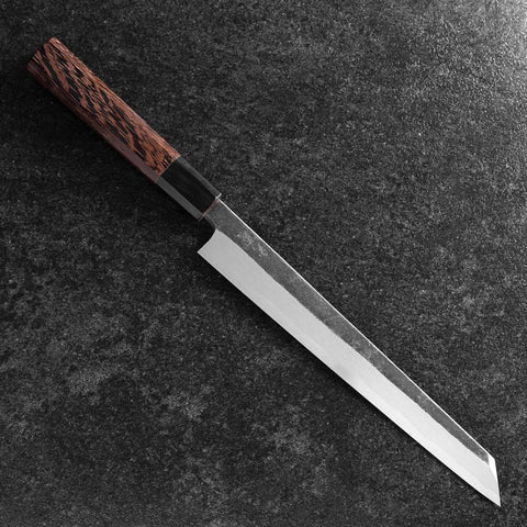 Yanagi Kiritsuke Blue Steel #2 Kurouchi Buffalo Wenge Handle 240mm (9.4”)-[Musashi]-[Japanese-Kitchen-Knives]