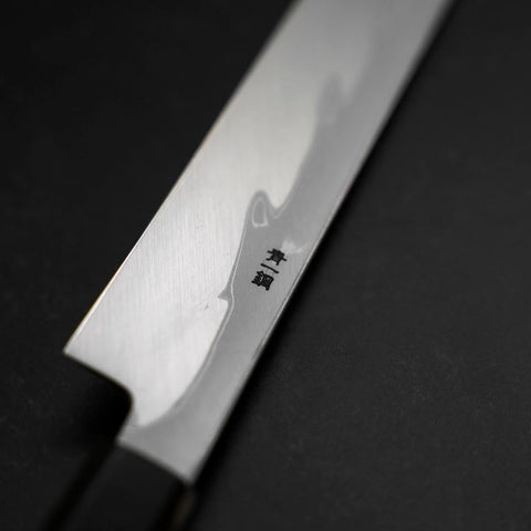 Yanagi Kiritsuke Blue Steel #1 Suminagashi Buffalo Ebony Handle With Sheath 300mm-[Musashi]-[Japanese-Kitchen-Knives]