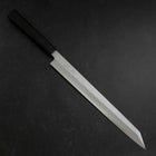 Yanagi Kiritsuke Blue Steel #1 Suminagashi Buffalo Ebony Handle With Sheath 300mm-[Musashi]-[Japanese-Kitchen-Knives]