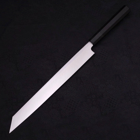 Yanagi Kiritsuke Blue Steel #2 Kasumi Buffalo Ebony Handle 300mm-[Musashi]-[Japanese-Kitchen-Knives]
