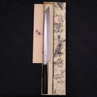 Yanagi Kiritsuke Blue Steel #2 Kasumi Buffalo Ebony Handle 300mm-[Musashi]-[Japanese-Kitchen-Knives]