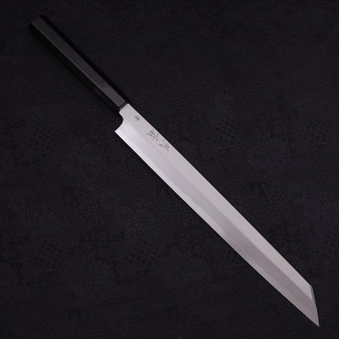 Yanagi Kiritsuke Blue Steel #2 Kasumi Buffalo Ebony Handle 300mm-[Musashi]-[Japanese-Kitchen-Knives]