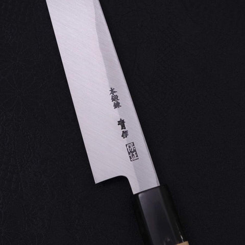 Yanagi Kiritsuke Blue Steel #2 Kasumi Magnolia Buffalo Handle 270mm-[Musashi]-[Japanese-Kitchen-Knives]