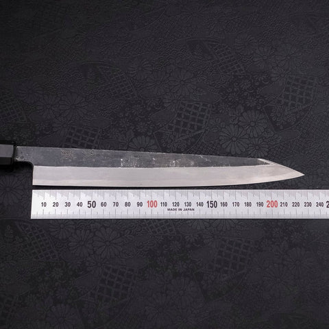 Yanagi Kiritsuke Blue Steel #2 Kurouchi Buffalo Ebony Handle 240mm-[Musashi]-[Japanese-Kitchen-Knives]