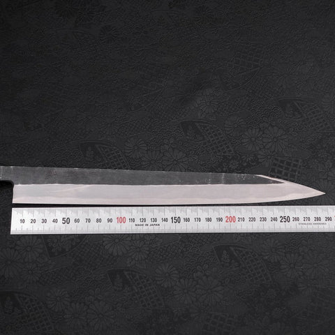 Yanagi Kiritsuke Blue Steel #2 Kurouchi Buffalo Ebony Handle 300mm-[Musashi]-[Japanese-Kitchen-Knives]