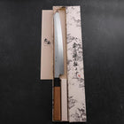 Yanagi Kiritsuke Silver Steel #3 Damascus Mirror Buffalo Teak Handle 300mm-[Musashi]-[Japanese-Kitchen-Knives]