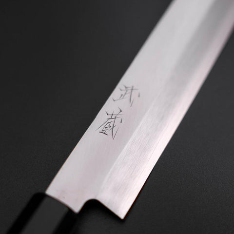 Yanagi Kiritsuke Silver Steel #3 Kasumi Buffalo Ebony Handle 260mm-[Musashi]-[Japanese-Kitchen-Knives]