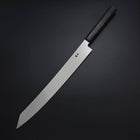 Yanagi Kiritsuke Silver Steel #3 Kasumi Buffalo Ebony Handle 300mm-[Musashi]-[Japanese-Kitchen-Knives]
