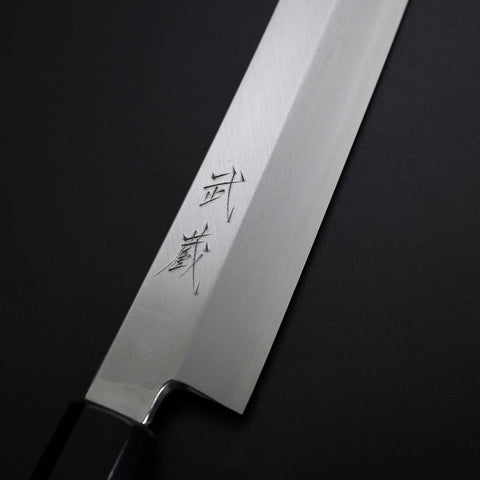 Yanagi Kiritsuke Silver Steel #3 Kasumi Buffalo Ebony Handle 300mm-[Musashi]-[Japanese-Kitchen-Knives]