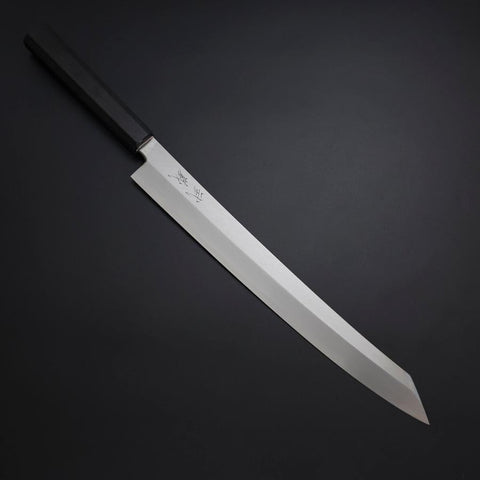 Yanagi Kiritsuke Silver Steel #3 Kasumi Buffalo Ebony Handle 300mm-[Musashi]-[Japanese-Kitchen-Knives]