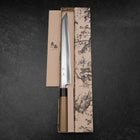 Yanagi Kiritsuke Silver Steel #3 Kasumi Buffalo Magnolia Handle 300mm-[Musashi]-[Japanese-Kitchen-Knives]