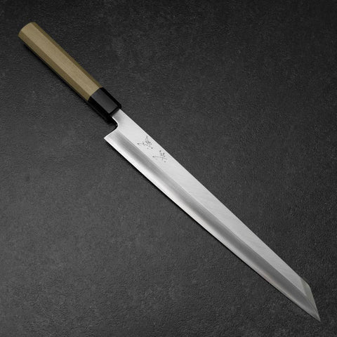 Yanagi Kiritsuke Silver Steel #3 Kasumi Buffalo Magnolia Handle 300mm-[Musashi]-[Japanese-Kitchen-Knives]