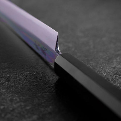 Yanagi Kiritsuke White Steel #2 Mirror Buffalo Ebony Handle 235mm-[Musashi]-[Japanese-Kitchen-Knives]