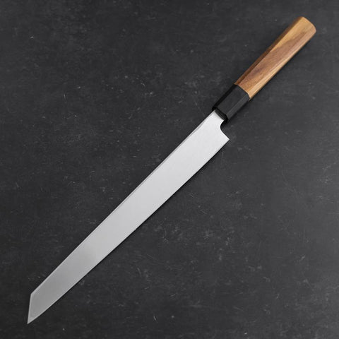 Yanagi Kiritsuke White Steel #2 Kasumi Buffalo Teak Handle 270mm-[Musashi]-[Japanese-Kitchen-Knives]