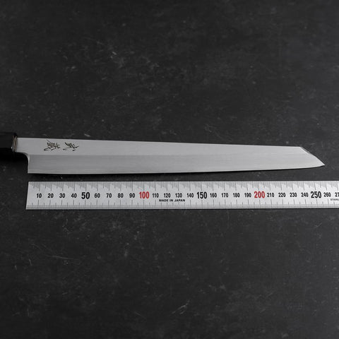 Yanagi Kiritsuke White Steel #2 Kasumi Buffalo Teak Handle 270mm-[Musashi]-[Japanese-Kitchen-Knives]