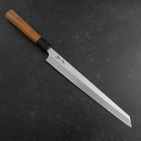 Yanagi Kiritsuke White Steel #2 Kasumi Buffalo Teak Handle 270mm-[Musashi]-[Japanese-Kitchen-Knives]