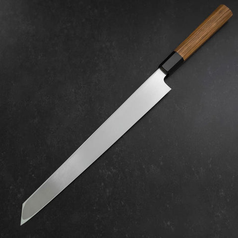 Yanagi Kiritsuke White Steel #2 Kasumi Buffalo Teak Handle 300mm-[Musashi]-[Japanese-Kitchen-Knives]