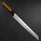 Yanagi Kiritsuke White Steel #2 Kasumi Buffalo Teak Handle 300mm-[Musashi]-[Japanese-Kitchen-Knives]