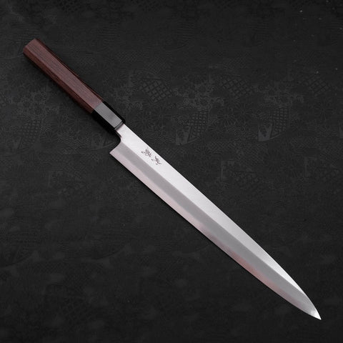 Yanagiba AUS-10 Polished Buffalo Wenge Handle 300mm-[Musashi]-[Japanese-Kitchen-Knives]