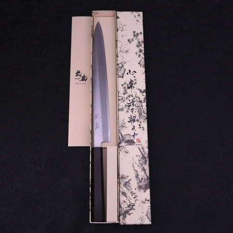 Yanagiba AUS-10 Polished Ebony Handle 300mm-[Musashi]-[Japanese-Kitchen-Knives]