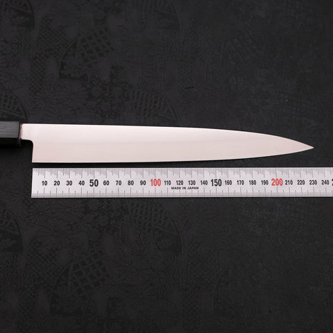Yanagiba AUS-8 Polished Dark Blue Urushi Handle 240mm-[Musashi]-[Japanese-Kitchen-Knives]
