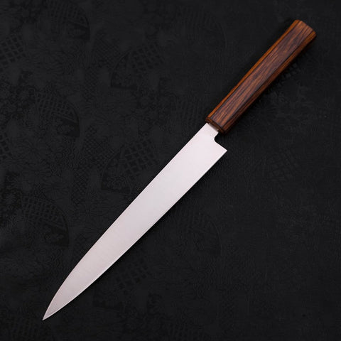 Yanagiba AUS-8 Polished Sumi Urushi Handle 210mm-[Musashi]-[Japanese-Kitchen-Knives]