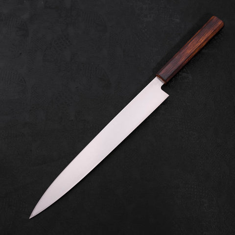 Yanagiba AUS-8 Polished Sumi Urushi Handle 270mm (10.6”)-[Musashi]-[Japanese-Kitchen-Knives]