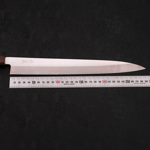Yanagiba AUS-8 Polished Sumi Urushi Handle 300mm-[Musashi]-[Japanese-Kitchen-Knives]
