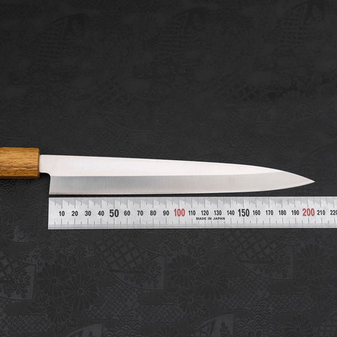 Yanagiba AUS-8 Polished Yaki Urushi Handle 210mm (8.3”)-[Musashi]-[Japanese-Kitchen-Knives]