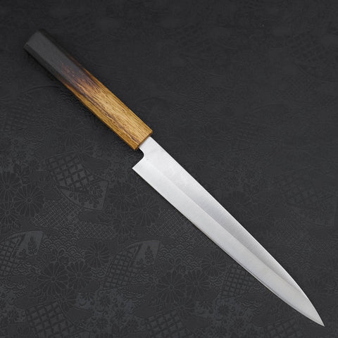 Yanagiba AUS-8 Polished Yaki Urushi Handle 210mm (8.3”)-[Musashi]-[Japanese-Kitchen-Knives]