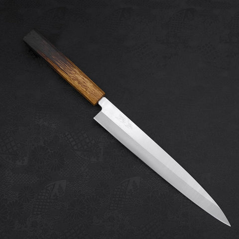 Yanagiba AUS-8 Polished Yaki Urushi Handle 240mm-[Musashi]-[Japanese-Kitchen-Knives]