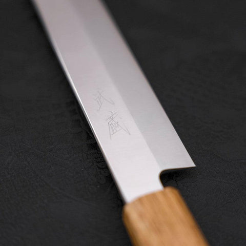 Yanagiba AUS-8 Polished Yaki Urushi Handle 270mm-[Musashi]-[Japanese-Kitchen-Knives]