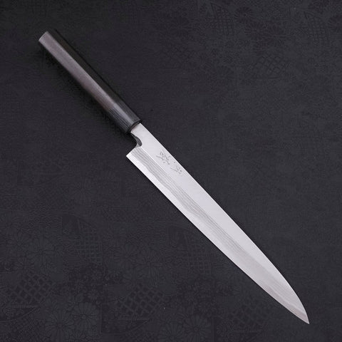 Yanagiba Blue Steel #2 Damascus Shitan Handle 240mm (9.4”)-[Musashi]-[Japanese-Kitchen-Knives]