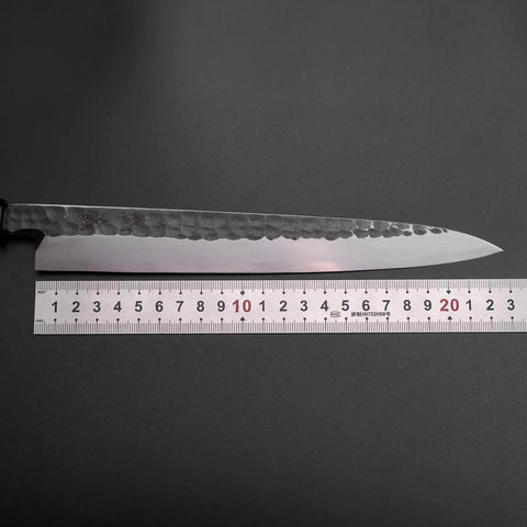 Yanagiba Blue Steel #2 Kurouchi Tsuchime Buffalo Ebony Handle 230mm-[Musashi]-[Japanese-Kitchen-Knives]